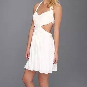 BCBG White Shea Cutout Halter Dress